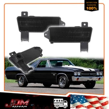 For 1970 Chevy Chevelle & El Camino Front Lower Fender Smoke Marker Lamps Lenses