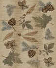 Autumn Area Rug Runner Lodge Cabin Pine Cone Tree Leaves Fall Beige Rustic Brown