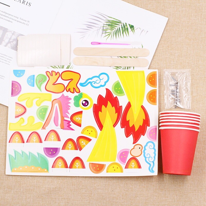 Diy Paper Cup Dragon Dance Educational Toys for Children Arts and ...