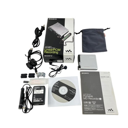 SONY MZRH1 Walkman MiniDisc HIMD Recorder Player Set Silver Excellent