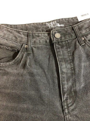 Time and Tru Women's Barrel Jeans Curved Leg Tapers at The Ankle Button Zip 12 - Picture 5 of 10