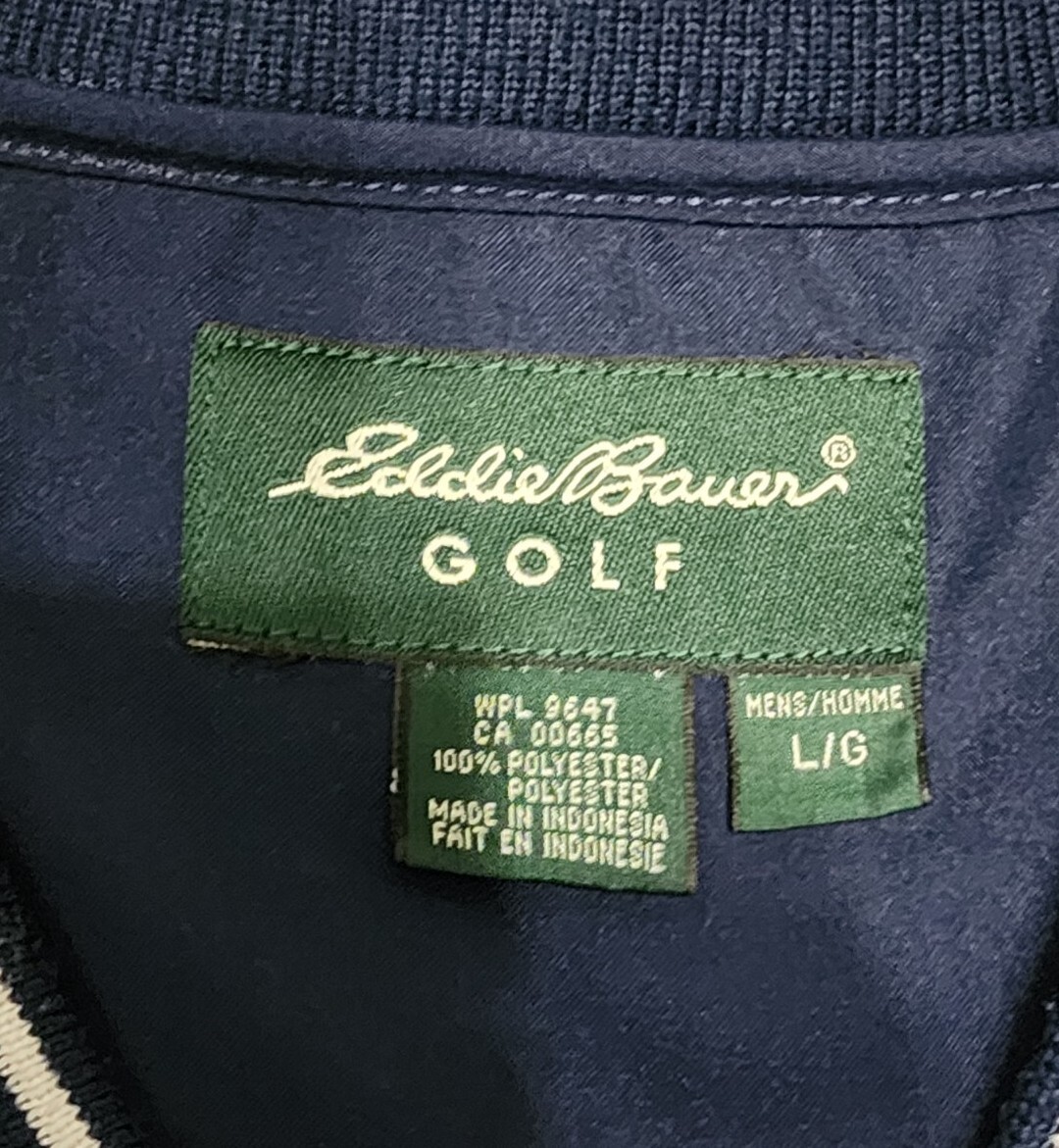 Eddie Bauer Golf Vネック　 Lサイズ ネイビー Eddie Bauer Golf Mens Pullover Windbreaker Size L Navy Blue