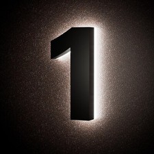 6 Inch Backlit House Number for Outside Stainless Steel LED Waterproof  1 ONLY 