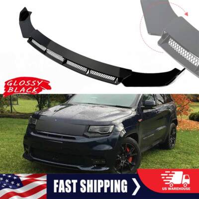 For Jeep Grand Cherokee SRT Front Bumper Lip Splitter Spoiler Kit Gloss Black CT