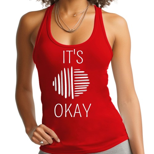 Womens Fitness Tank Top Graphic T-shirt Say it Soul - its Okay - Grey - Picture 2 of 28