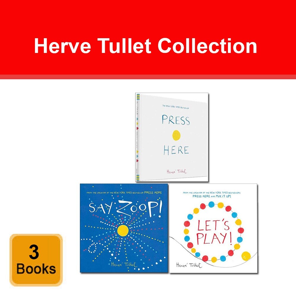 Herve Tullet Collection 3 Books Set Press Here, Let's Play, Say Zoop!
