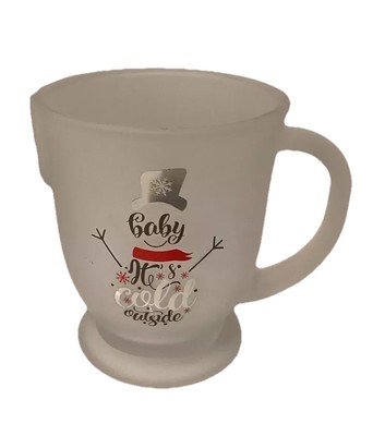 Baby It s Cold Outside Snowman Frosted Coffee Mug 14.6 Oz Winter Christmas