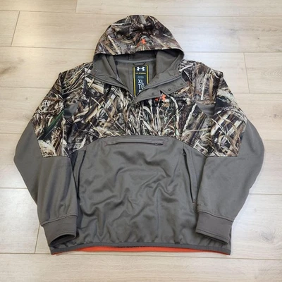 Under Armour Storm 2 Hoodie Skysweeper Mens XL Brown Camo Hunting Pullover - Image 1 of 4