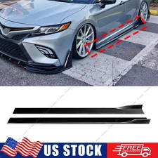 For 2018-2024 Camry SE XSE	Pair Gloss Black Side Skirts Extension Rocker Panels