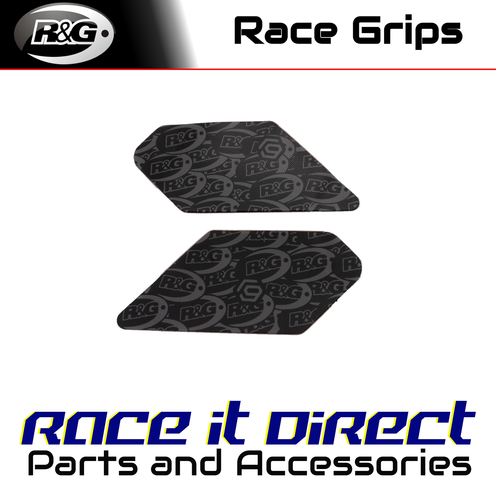 RACEGRIPSTANDUNIBL Standard Universal Race Grips 17x 7.5cm 2-Piece Kit R&G