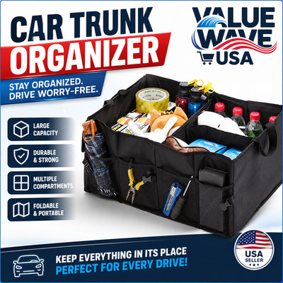 Car Trunk Organizer Foldable Storage Box Large Capacity SUV Auto Cargo Organizer