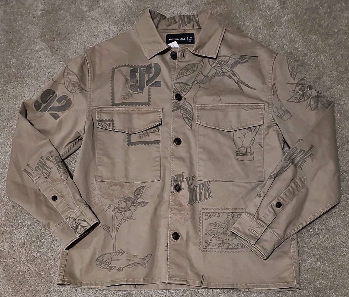 ABERCROMBIE & FITCH Embroidered JACKET SIZES XS( NEW)