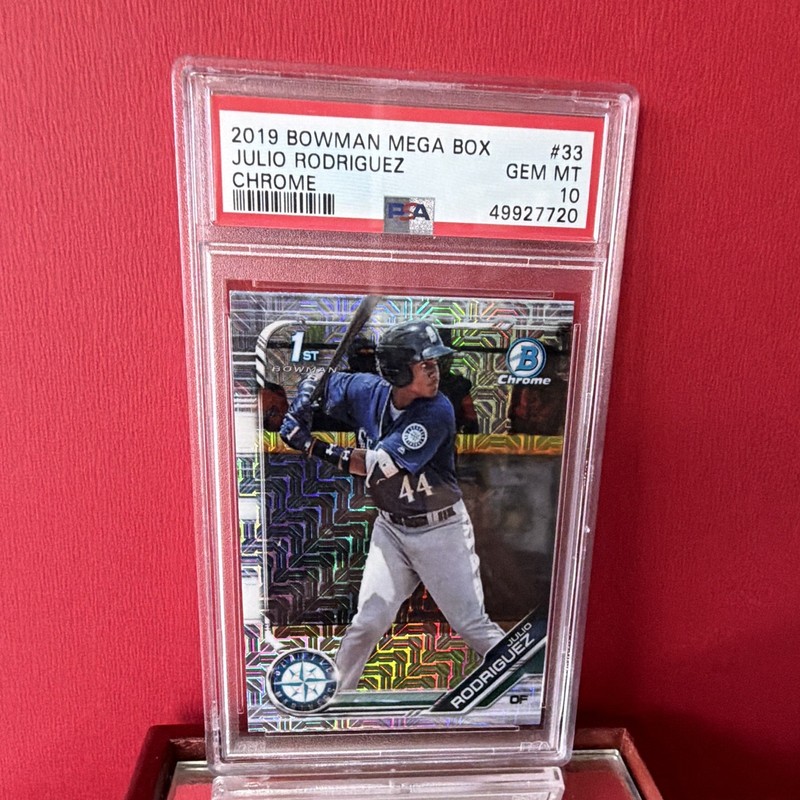Bowman 2019 Mega Box Chrome 1st Bowman Julio Rodriguez BCP-33 PSA 10