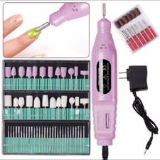 Portable Electric Nail File Drill USB Plug Variable Speed with Bits Set
