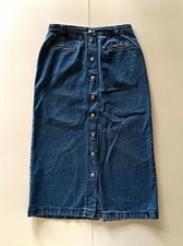 Vintage 90  s Tommy Hilfiger Front Snap Denim Skirt with Back Split - Size 12
