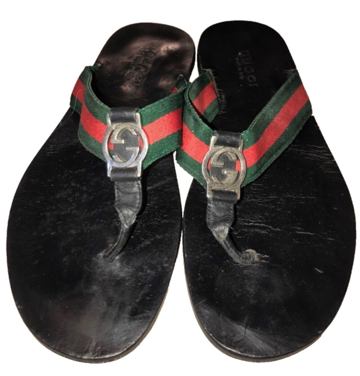 Gucci Kika Kika Canvas Thong Sandals Gucci Auth Mens Kika GG Web
