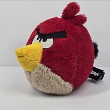 2012 Commonwealth Toys Angry Birds Red Bird 5" Plush Stuffed Animal No Sound