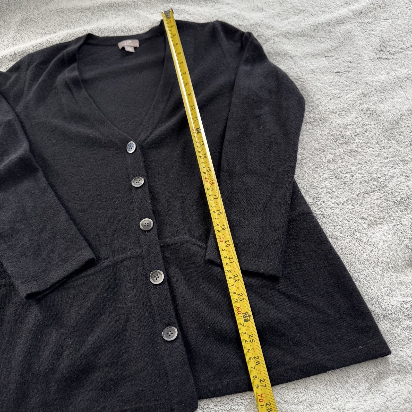 J. Jill Black Button Closure Cardigan Sweater, Italian Yarn Size Petite ...