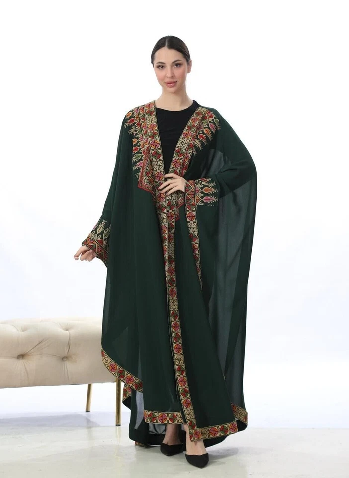 Gasa Abaya bordada para mujer Bisht Tatreez bordado tradicional Bisht - Imagen 4 de 4