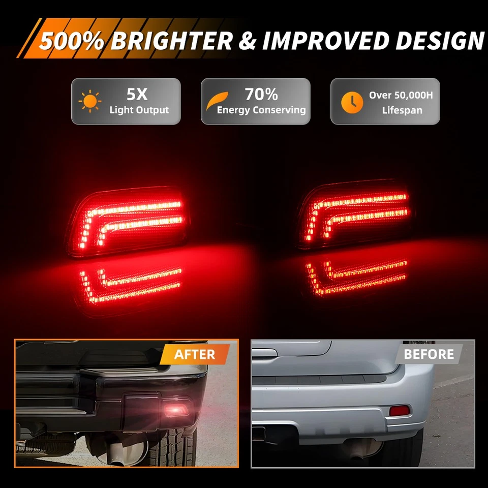 Дымчатые светодиодные задние тормозные бамперы отражатели для Chevrolet Trailblazer 2002-2009 годов выпуска - Изображение 2 из 4