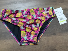 New Men Speedo Eco Endurance Swim Briefs Size 30 Pineapple Party Print