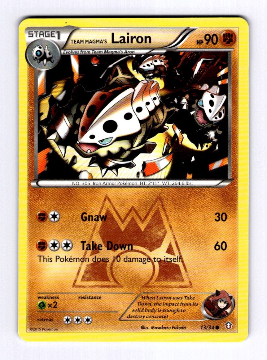 Team Magma's Lairon Double Crisis #13 (2015) Common NM Pokemon