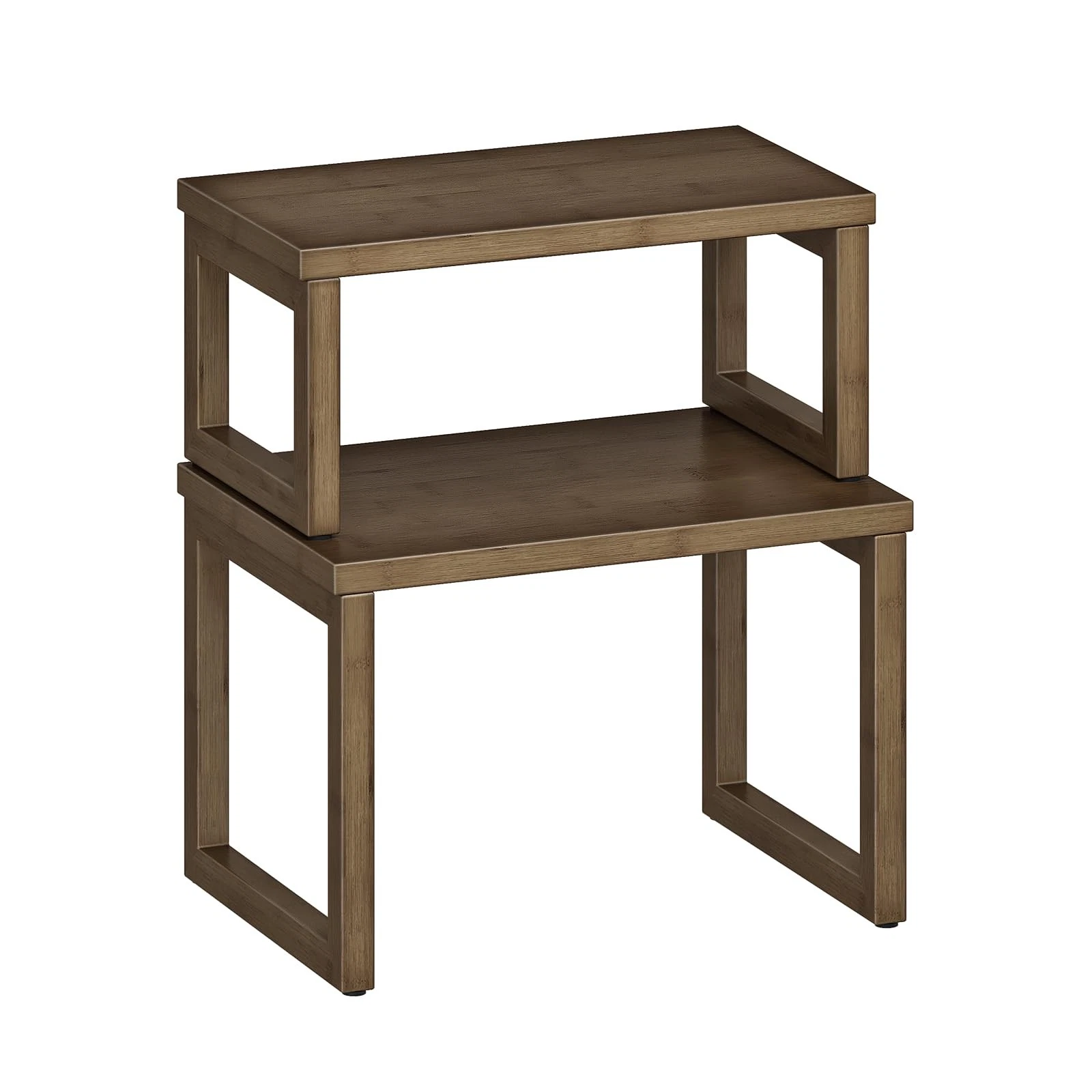 Cabinet Organizer Shelf, Set of 2 Kitchen Counter Shelves, Expandable Kitchen...