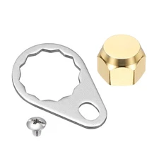 Fishing Reel Screw Nut Caps, Left Handle Locking Plate, Champagne Gold & M7