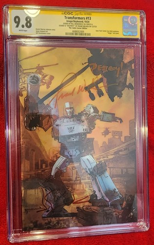 Transformers #13 CGC 9.8 SS Frank Welker W/Quote Sienkiewicz Foil NYCC Virgin 1