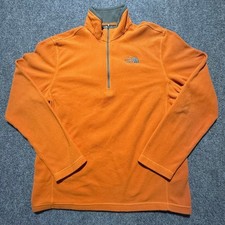 The North Face Mens Fleece Quarter Zip Pullover Orange Size M