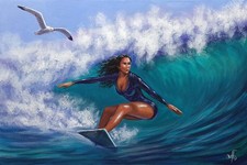 Surfing Realism Original Art Paintings for sale | eBay