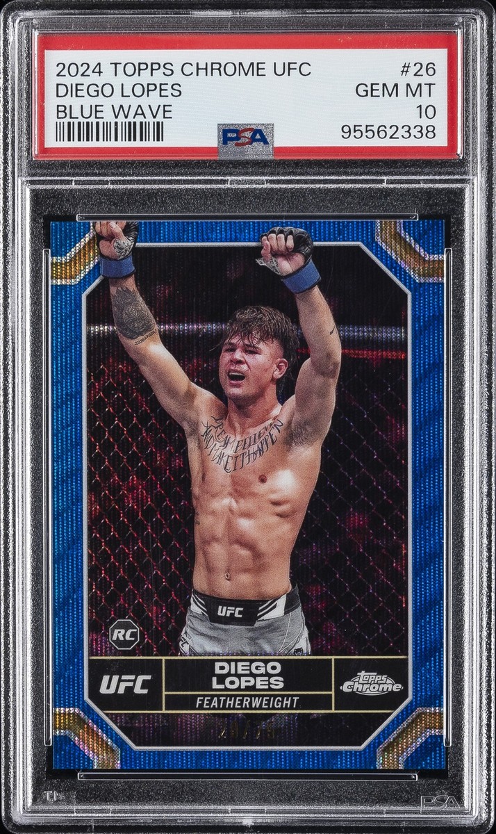 2024 Topps Chrome UFC - Diego Lopes #26 Blue Wave Refractor /75