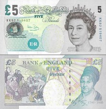 Great Britain England 5 Pounds 2002 P 391c UNC Bailey QEII NR No Reserve