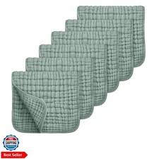 Muslin Burp Cloths 6 Pack - 20" x 10" - Ultra Soft Absorbent, 6-Layer 100 ...