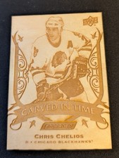 2019-20 UPPER DECK ENGRAINED CHRIS CHELIOS CARVED IN TIME WOODEN CARD #CT-29