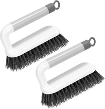 2 Pack Scrub Brush with Handle, Shower Scrubber for Bathroom Kitchen Sink Floor 