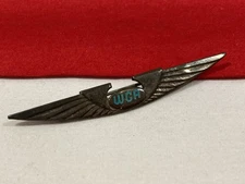 Vintage Rare WCA West Coast Airlines Pilot Sterling Silver Blue Enamel Wings PIN