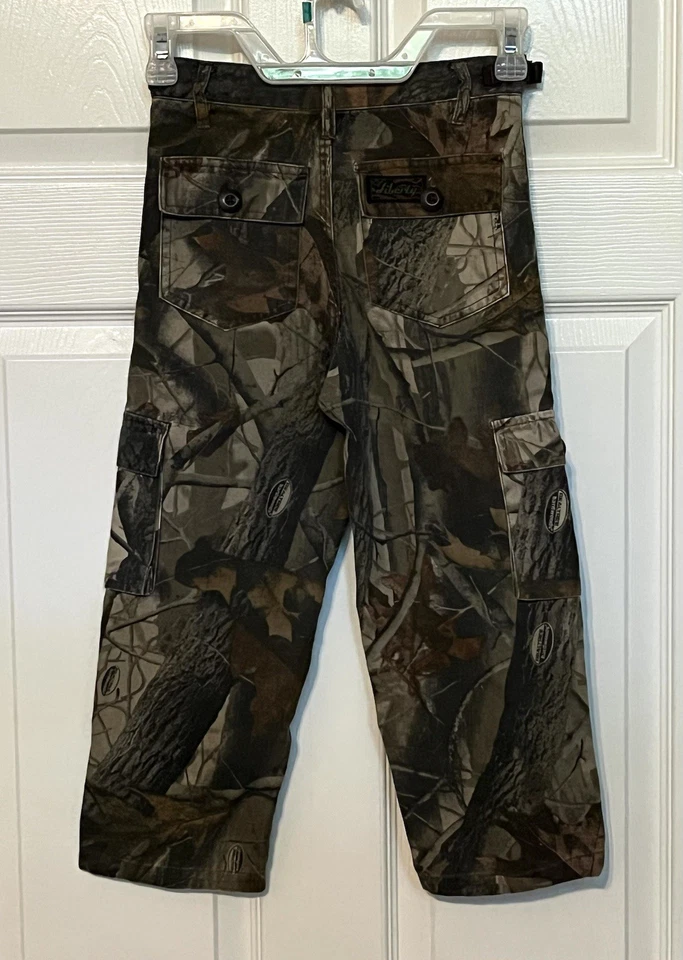 Liberty Camo Pants Boys Sz 4/5 Realtree Hardwoods Camouflage Hunting Cargo - Image 2 of 4