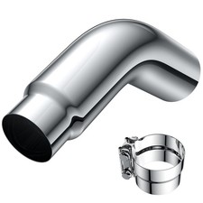 5 To 6 Inch Exhaust Elbow With Clamp For Pickup 5 Inlet 6 Outlet Silver 5 To 6 Inch Exhaust Elbow With Clamp For Pickup 5 Inlet 6 Outlet Silver