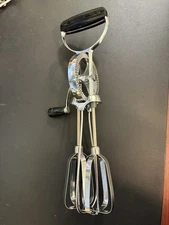Vintage Ekco Best Manual Hand Crank Egg Beater Mixer Tool Stainless Steel USA