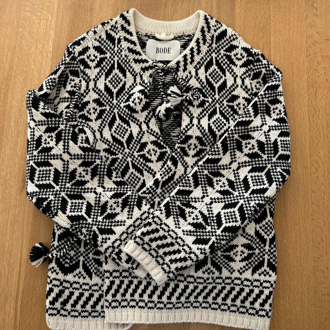 BODE Cardigans Black White Patterned S/M wool - image 1