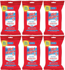 6 Pack - Lucky Super Soft Antibacterial Wet Wipes 40 Count