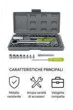 Set di chiavi a bussola da 40 pezzi con cricchetto, pratico e completo