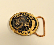 Vintage Buffalo NY Solid Brass 150 Year Anniversary Belt Buckle