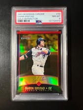 2001 Bowman Chrome Gold Refractor #10 Darin Erstad #'d 18/99 PSA 8 