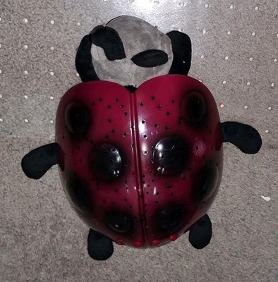 Cloud B Ladybug Twilight Projector Darker Red Black Plush Shell Nightlight Stars