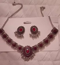 Oxidized Silver Choker Set, Traditional Ethnic Indian Jewellery Set