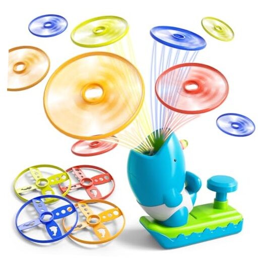 Flying Disc Launcher Outdoor Indoor Game Toys Gifts for 3 4 5 6 7 Year 15 PCS
