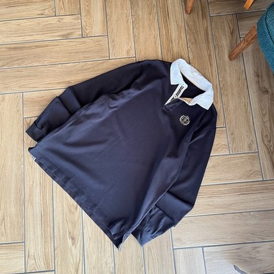 Marks & Spencer Vintage Rugbyshirt 90er mit Polokragen Oversize Braun, S