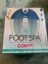 Conair Foot Bath Blue/White with Bubbles, Massage, Heat, Toe-Touch Control